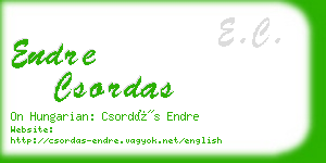 endre csordas business card